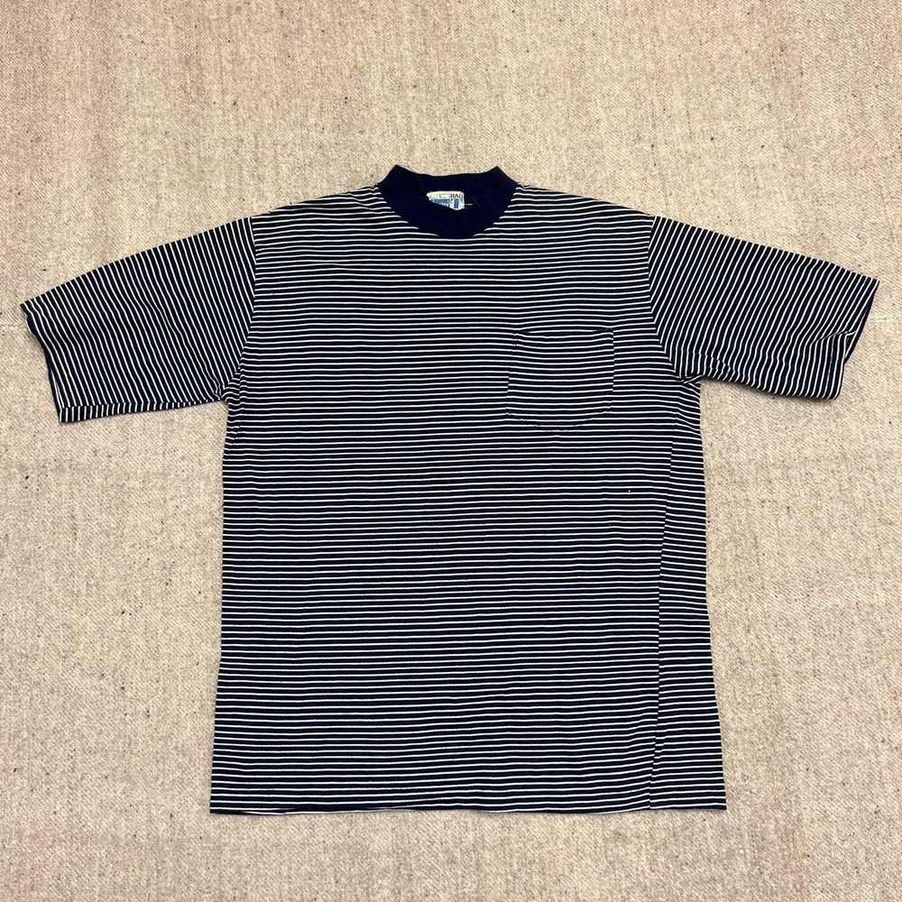 Vintage Jockey‎ Striped Shirt Mens Large Blue 1960s USA